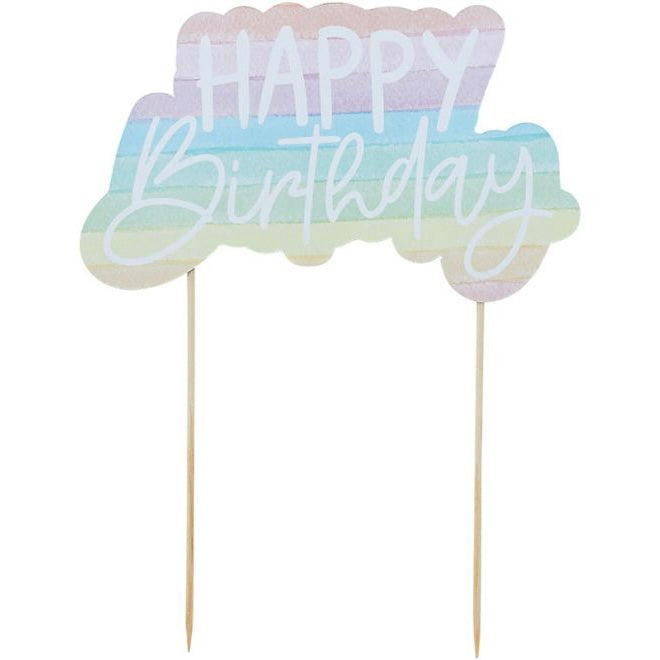 Sateenkaari kakkukoriste happy birthday EKO
