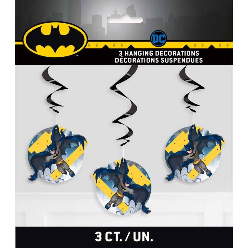 Batman roikkuvat pyörrekoristeet, 66 cm (3 kpl)