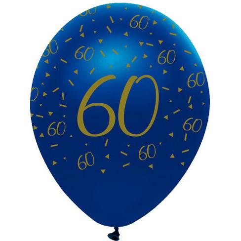 60-vuotissyntymäpäiville royal siniset ilmapallot (6 kpl).