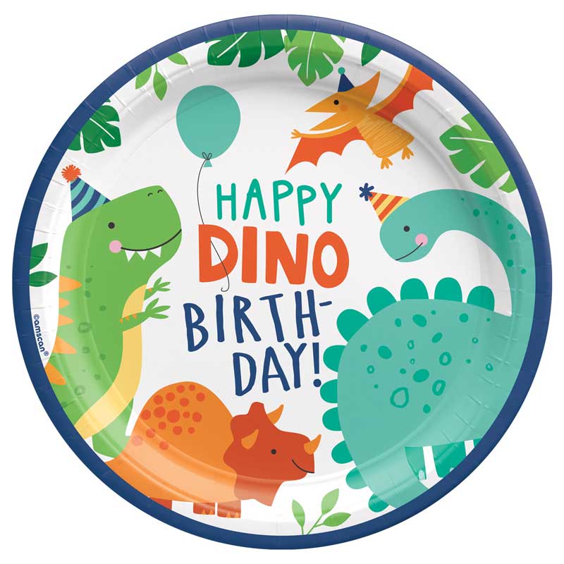 Happy Dino Birthday isot lautaset (8 kpl).