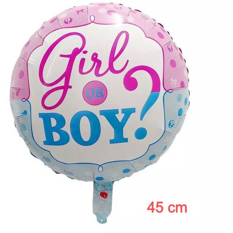 Gender Reveal juhliin "Girl or Boy?" -folioilmapallo, Baby Showerit (43 cm).