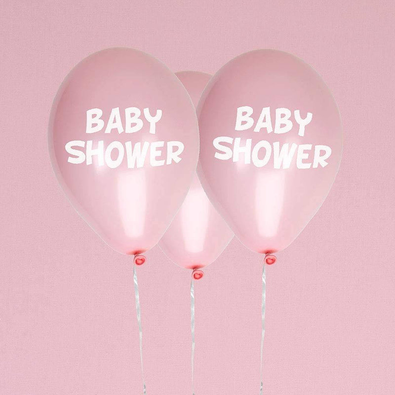 Vaaleanpunaiset ilmapallot Baby Shower (8 kpl) - Teemajuhlat.fi
