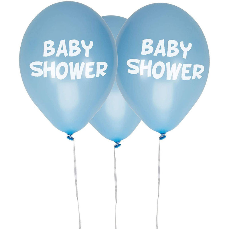 Vaaleansiniset "Baby Shower" ilmapallot (8 kpl)