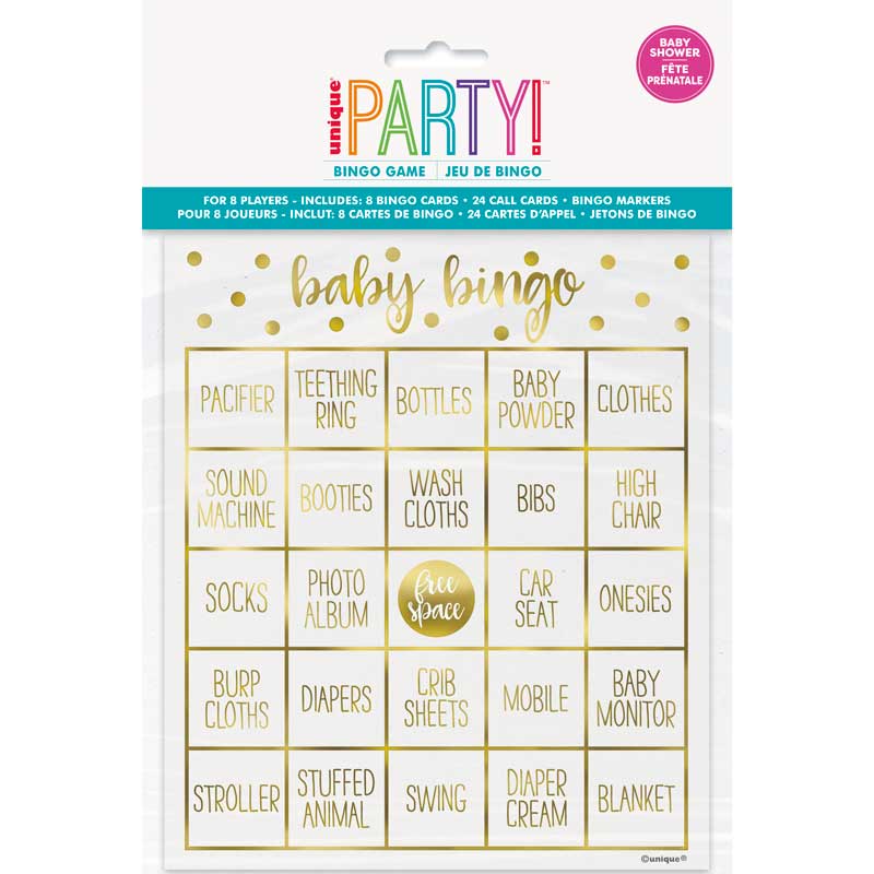 Juhlapeli "Baby Bingo"-baby showereihin 8 pelaajalle.