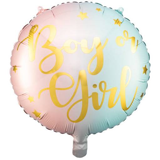 Gender Reveal-juhliin vaaleansininen ja vaaleanpunainen folioilmapallo Girl or Boy.