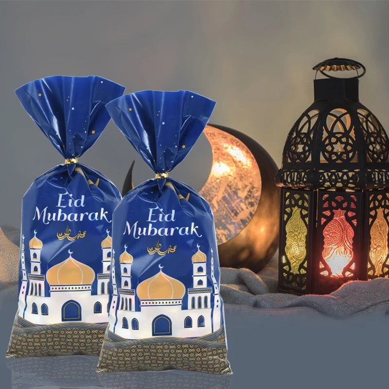 Eid mubarak tummansiniset pussit