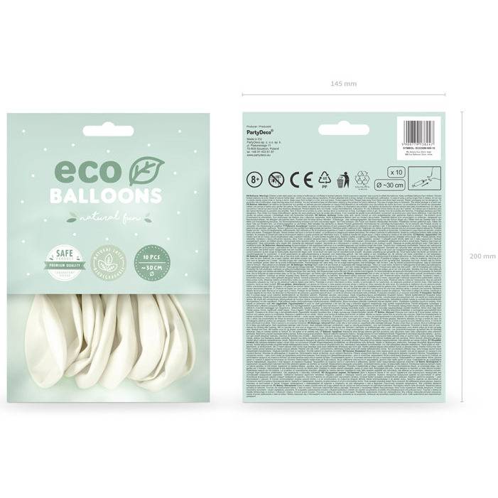 EKO®-ilmapallot biohajoava, metallic white (10 kpl)