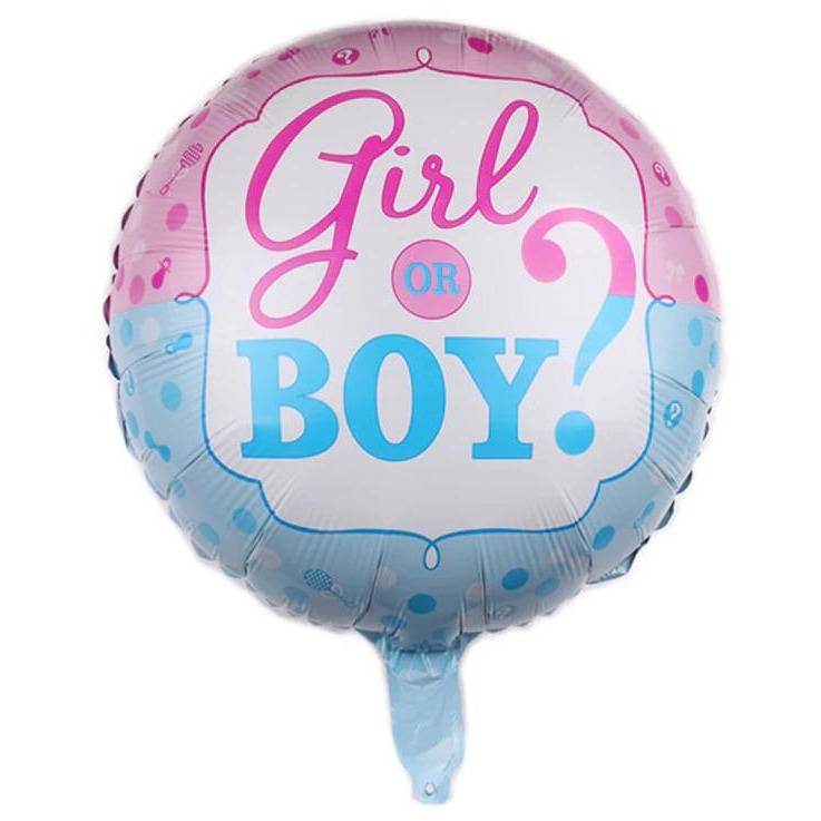 Gender Reveal juhliin "Girl or Boy?" -folioilmapallo, Baby Showerit (43 cm).