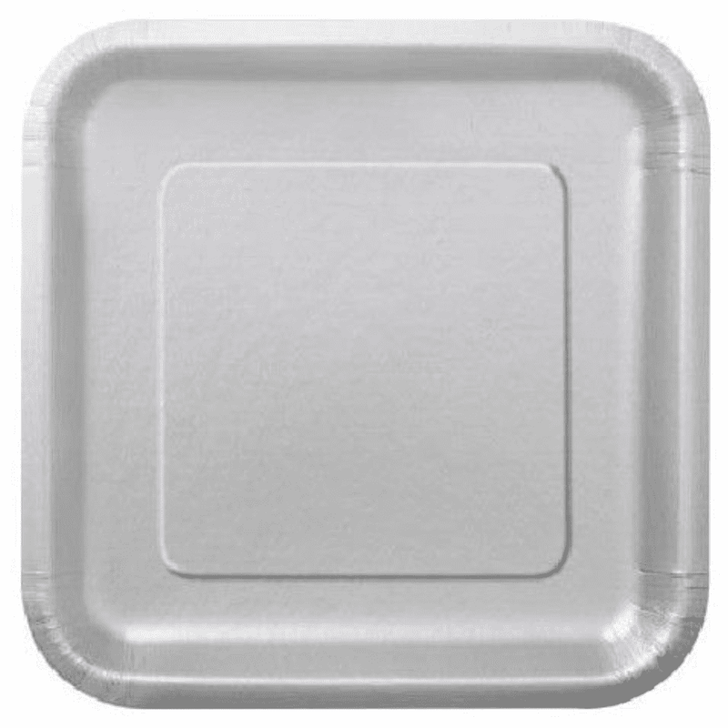 Lautanen hopea neliönmuotoinen