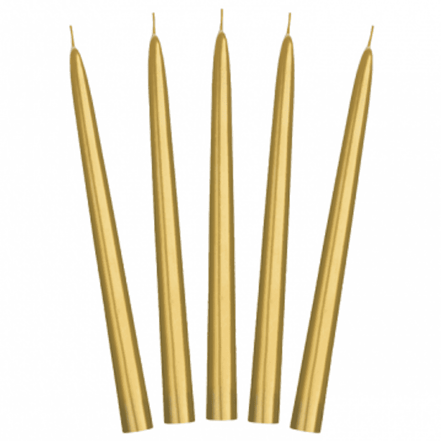 Kulta pitkät kynttilät (10 kpl)