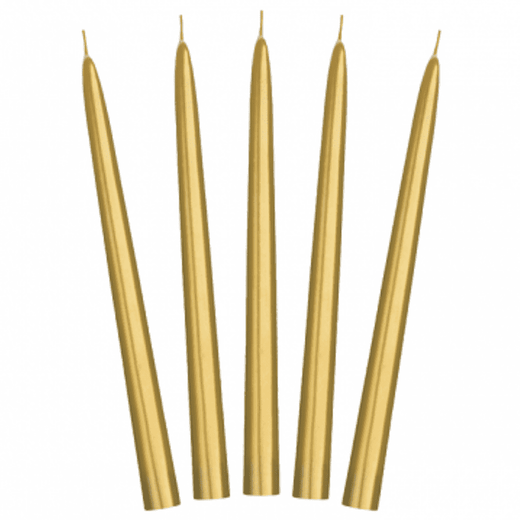 Kulta pitkät kynttilät (10 kpl)