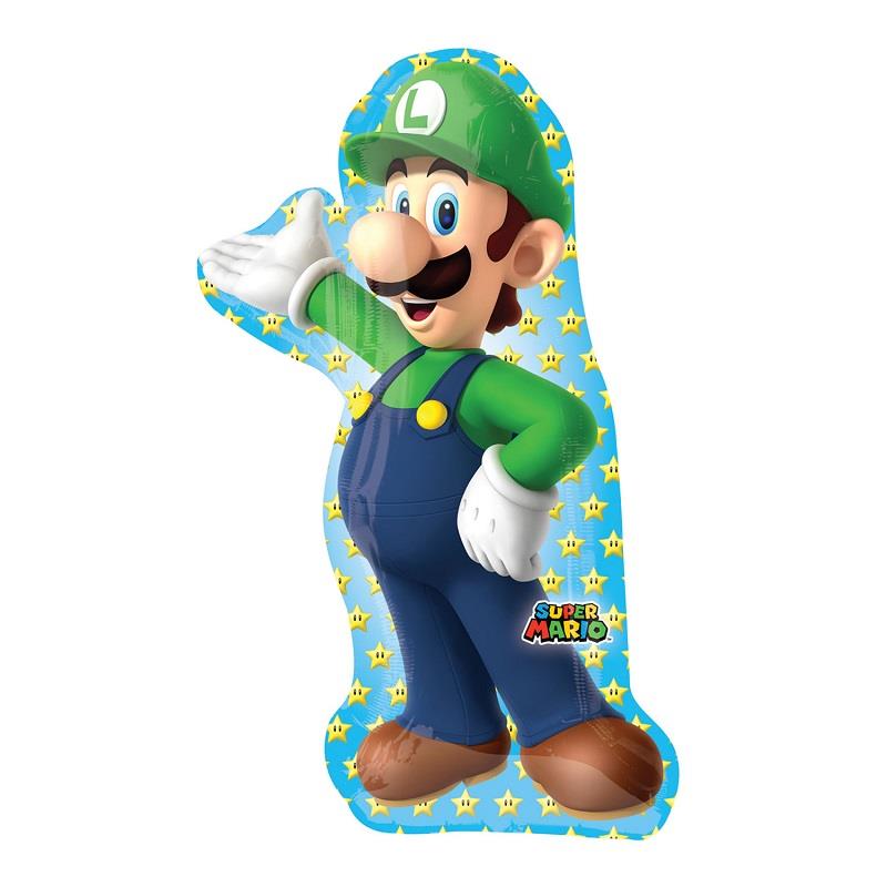 Super Mario muotofoliopallo Luigi (96 cm)