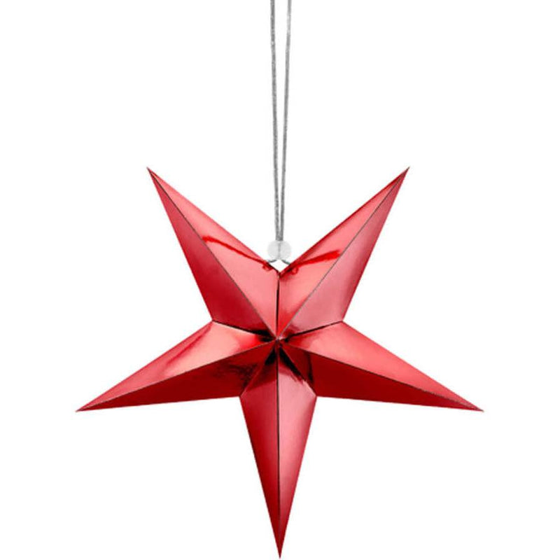 Roikkuva tähti punainen (30 cm)