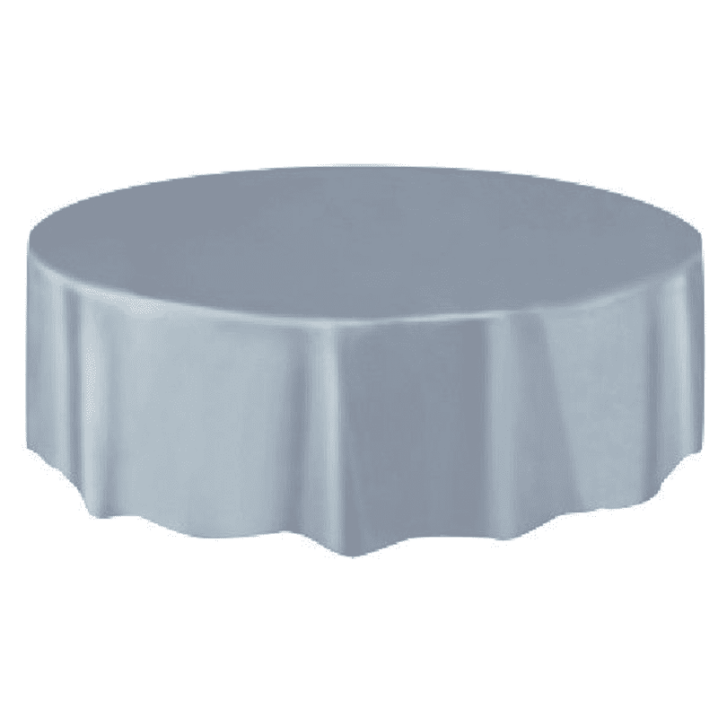 Pyöreä pöytäliina hopea (213 cm)