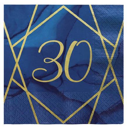30-vuotissyntymäpäiville royal siniset lautasliinat (16 kpl).