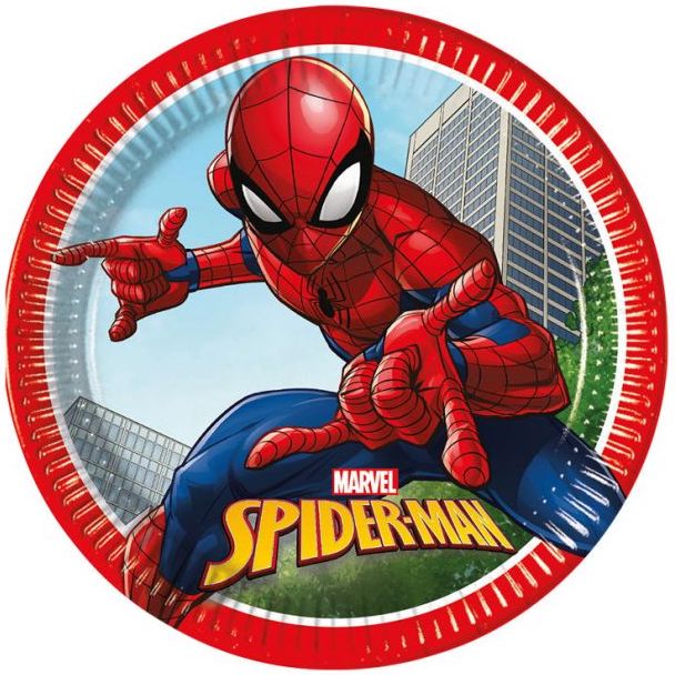 Spiderman lautaset Crime Fighter pienet (8 kpl)
