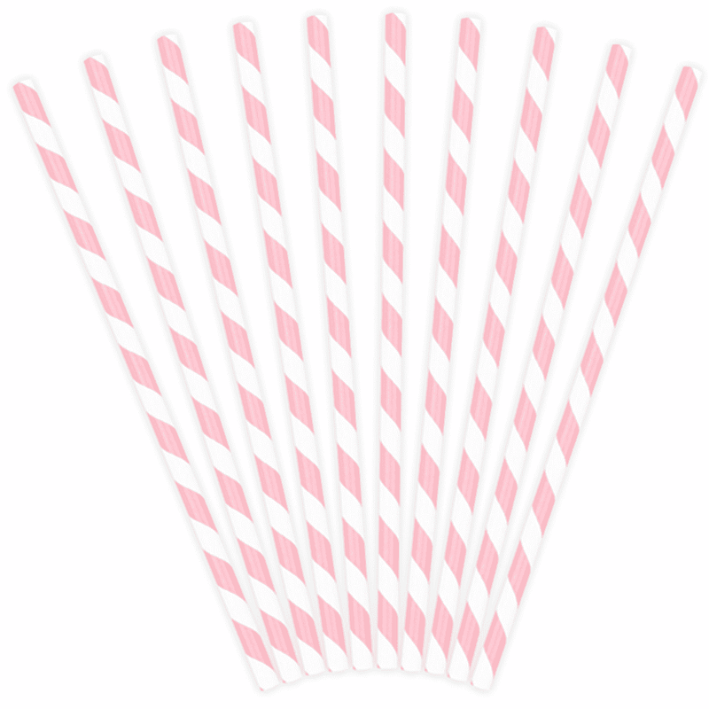 Paperipillit vaaleanpunainen raidallinen (10 kpl)