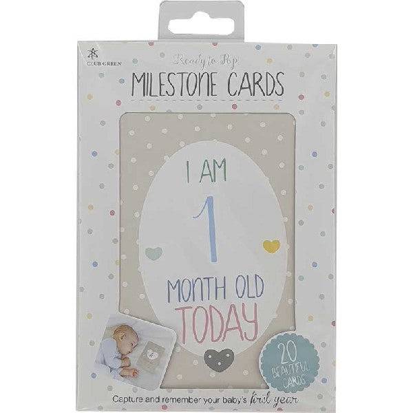 Baby Shower "ensimmäisen vuoden saavutukset"-kortit lahjaksi tulevalle äidille, milestone cards (20 kpl).