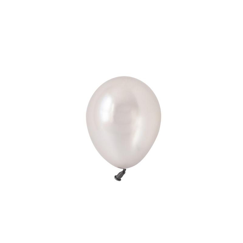 Yksittäiset ilmapallot - Helmiäinen hopea ilmapallo 12.5 cm Pearl Silver (Qualatex).