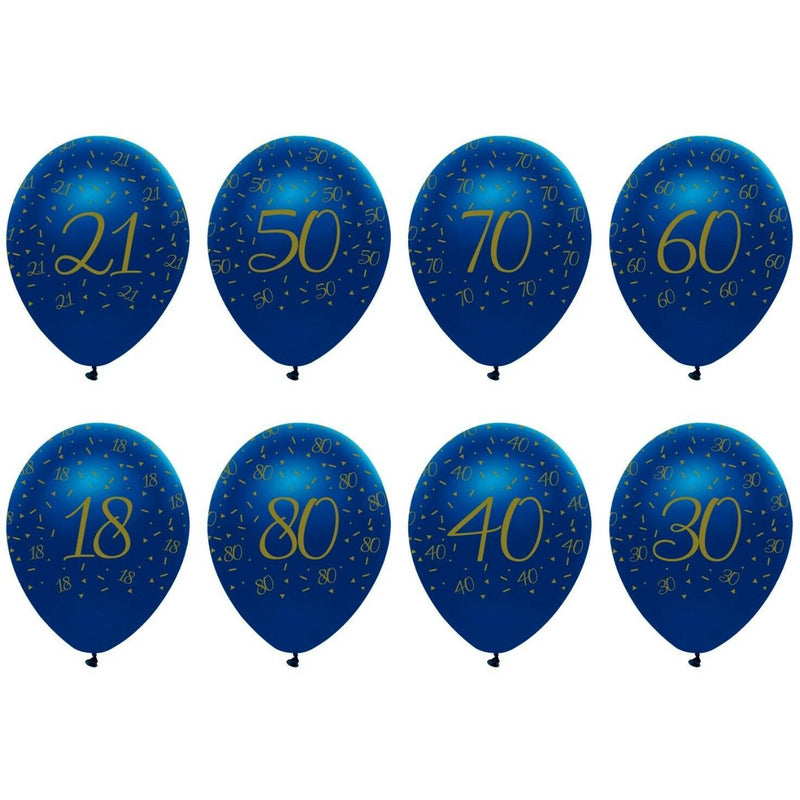 60-vuotissyntymäpäiville royal siniset ilmapallot (6 kpl).