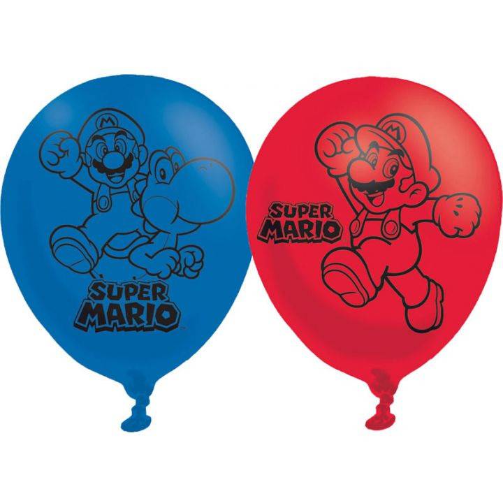 Super Mario ilmapallot (6 kpl) - Synttärikoristeet - Teemajuhlat.fi