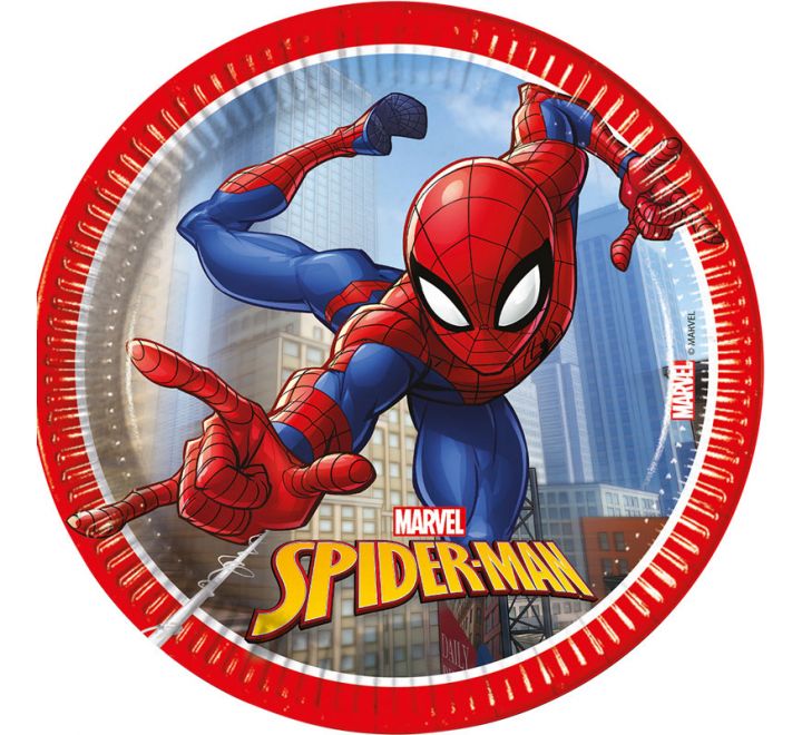 Spiderman lautaset Crime Fighter FSC pienet (8 kpl)