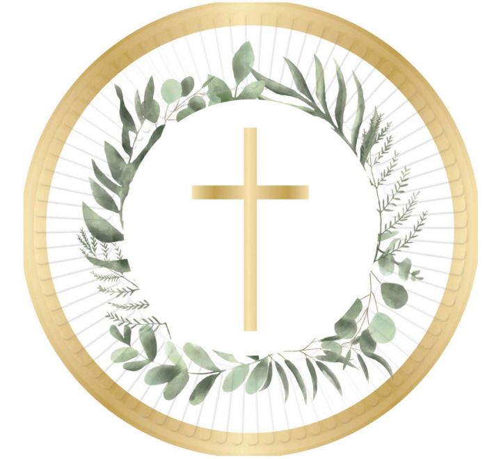 Lautaset viherköynnös ristillä (8 kpl)