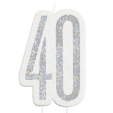 Hopea kakkukynttilä 40-vuotisjuhliin