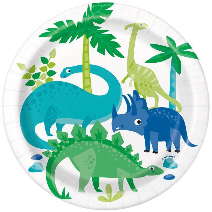 Dinosaurus lautaset, pieni (8 kpl)
