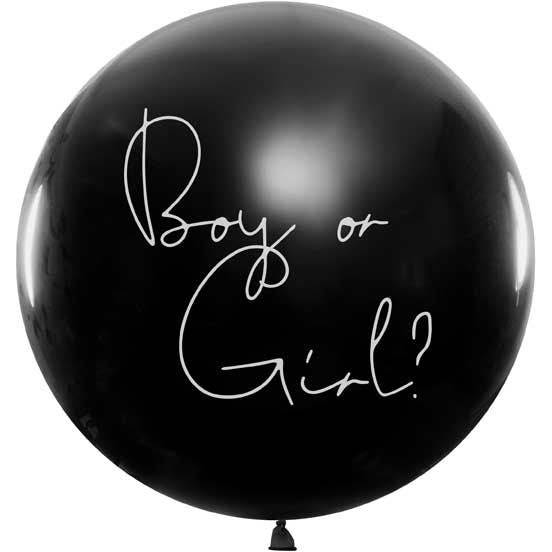 Gender Reveal jättikokoinen ilmapallo Boy or Girl - Poika (1m)