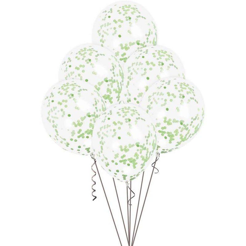 Konfetti-ilmapallot, limen vihreä (6 kpl).