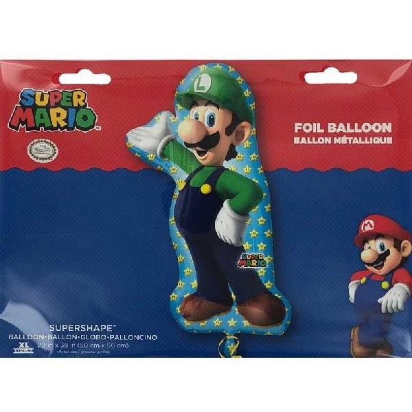 Super Mario muotofoliopallo Luigi (96 cm)