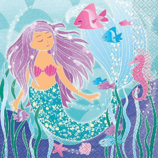 Merenneito "Under The Sea"-teeman servetit (16 kpl)